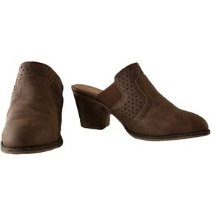 Cloud Walkers By Avenue Kelly-6431 Women's Mule Clog 3" Heel Brown Size 9W